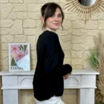 Pull léger femme col V maille fine « Tendance » - noir - taille-unique