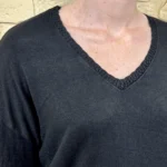 Pull léger femme col V maille fine « Tendance » - noir - taille-unique
