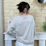 Pull léger femme col V maille fine « Tendance » - beige - taille-unique