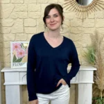 Pull léger femme col V maille fine « Tendance » - marine - taille-unique