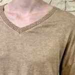 Pull léger femme col V maille fine « Tendance » - camel - taille-unique