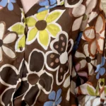 Chemise fleurie femme en voile léger « Tendance » - marron - taille-unique