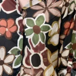 Chemise fleurie femme en voile léger « Tendance » - noir - taille-unique