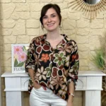 Chemise fleurie femme en voile léger « Tendance » - noir - taille-unique
