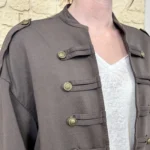 Veste officier femme boutons dorés « Tendance » - marron - taille-unique