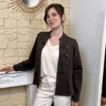 Veste officier femme boutons dorés « Tendance » - marron - taille-unique