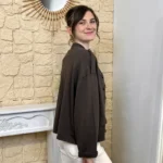 Veste officier femme boutons dorés « Tendance » - marron - taille-unique