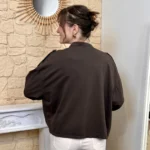 Veste officier femme boutons dorés « Tendance » - marron - taille-unique