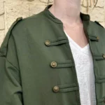 Veste officier femme boutons dorés « Tendance » - kaki - taille-unique
