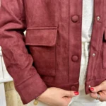 Veste femme en suédine MAËLLE - bordeaux - 38