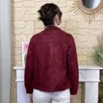 Veste femme en suédine MAËLLE - bordeaux - 38