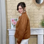 Veste femme en suédine MAËLLE - camel - 38