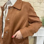 Veste femme en suédine MAËLLE - camel - 38
