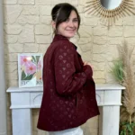 Imper court femme imprimé « Tendance » - bordeaux - taille-unique