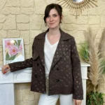 Imper court femme imprimé « Tendance » - marron - taille-unique