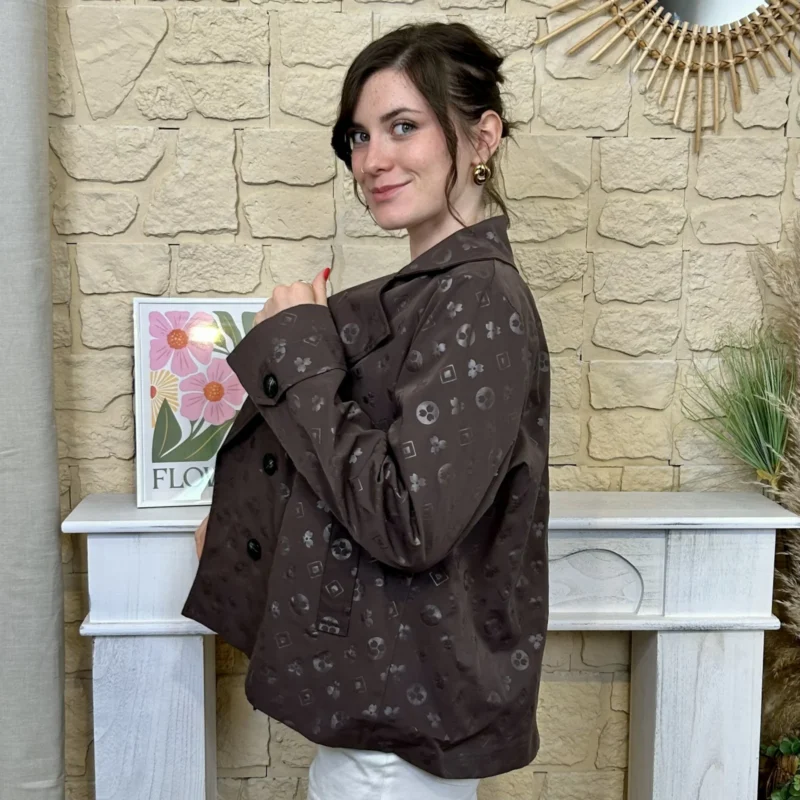Imper court femme imprimé « Tendance » - marron - taille-unique