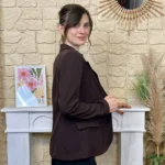 Blazer femme doublé « Tendance » - marron - 40