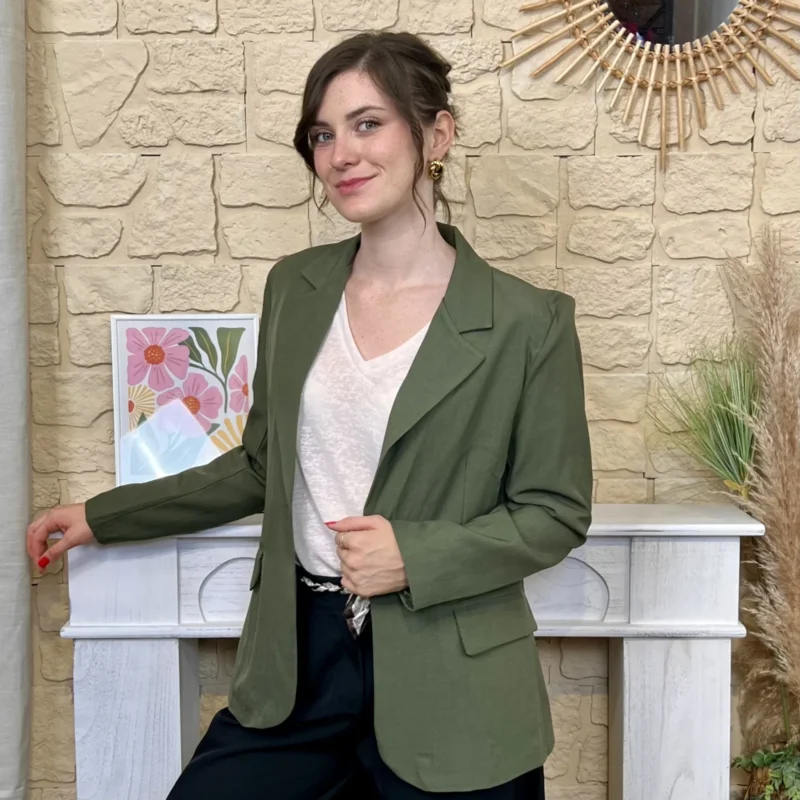 Blazer femme doublé « Tendance » - kaki - 40