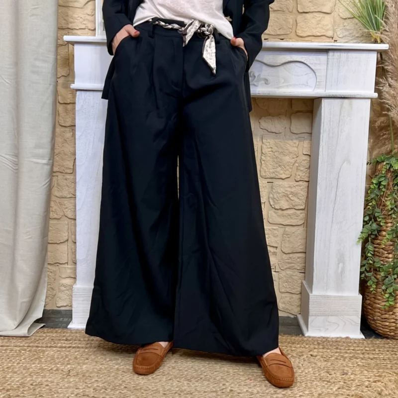 Pantalon large femme tailleur « Tendance » - noir - 40