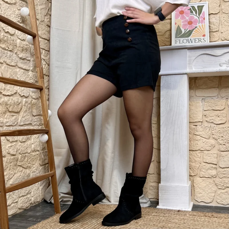 Short femme à boutons MAËLLE T36-T40 - noir - 38