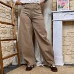 Jean Ballon femme teinté VOGGO T36-T44 - taupe - 44