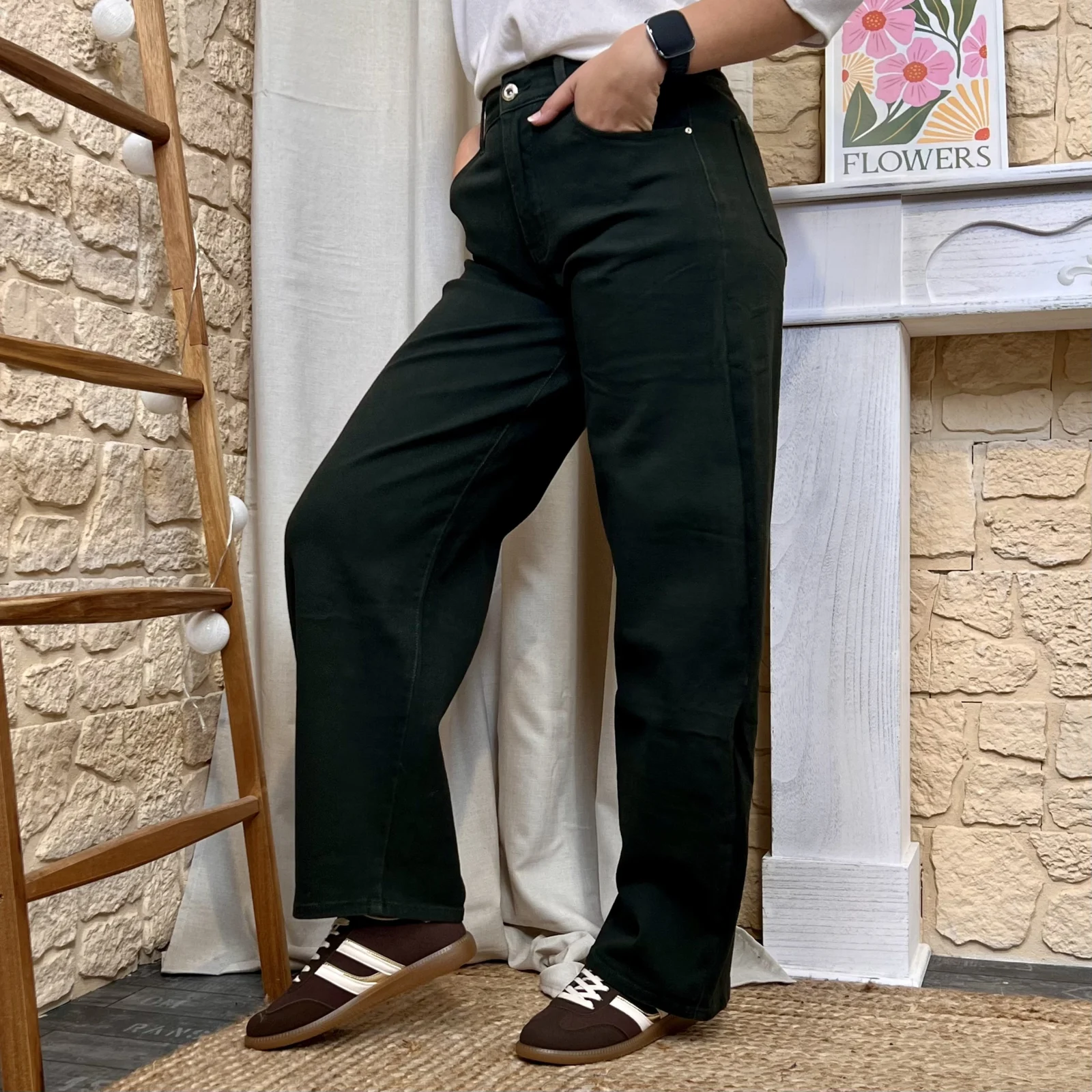 Jean Ballon femme teinté VOGGO T36-T44 - kaki - 44