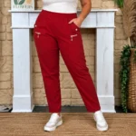 Pantalon confort stretch femme JST T38-T52 - rouge - 58