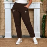 Pantalon confort stretch femme JST T38-T52 - marron-fonce - 58