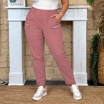 Pantalon confort stretch femme JST T38-T52 - rose-poudre - 58