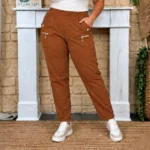 Pantalon confort stretch femme JST T38-T52 - rouille-cognac - 58