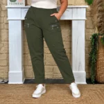 Pantalon confort stretch femme JST T38-T52 - kaki - 58