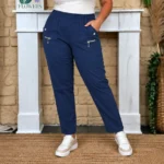 Pantalon confort stretch femme JST T38-T52 - bleu-indigo - 58