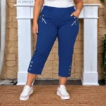 Pantacourt stretch confort T38-T52 - bleu-indigo - 58