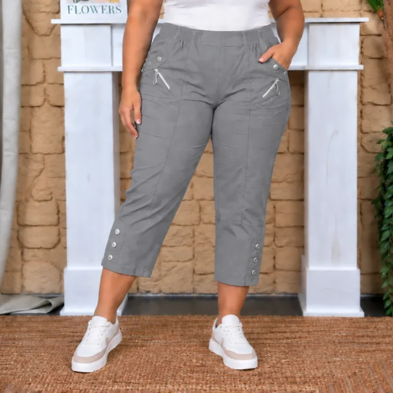 Pantacourt stretch confort T38-T52 - gris - 58