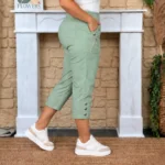 Pantacourt stretch confort T38-T52 - vert-celadon - 58