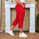 Pantacourt stretch confort T38-T52 - rouge - taille-unique-grande-taille