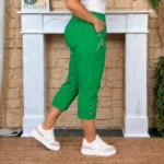 Pantacourt stretch confort T38-T52 - vert-bresil - 58