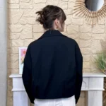 Veste trench court Tendance - noir - taille-unique