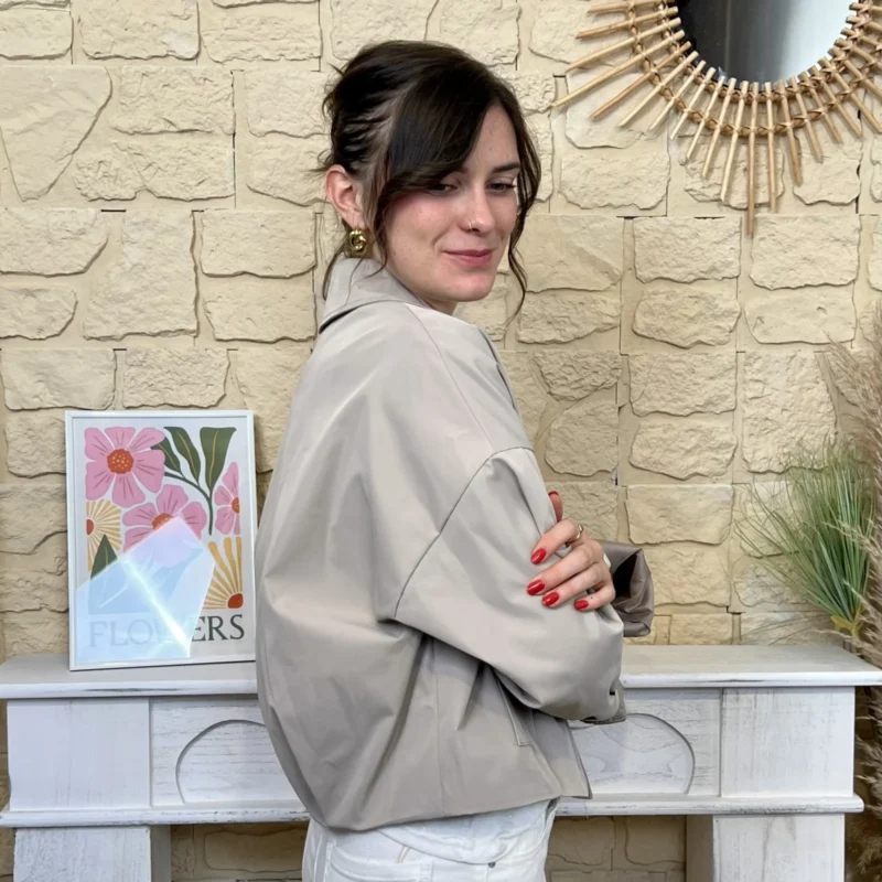 Veste trench court Tendance - beige - taille-unique