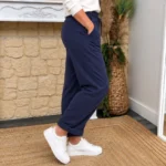 Pantalon femme fluide en coton « Tendance » - marine - 46