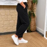 Pantalon femme fluide en coton « Tendance » - noir - 46