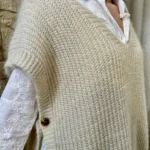 Pull femme maille sans manches à boutons « Tendance » - beige - taille-unique
