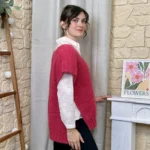 Pull femme maille sans manches à boutons « Tendance » - fuchsia - taille-unique