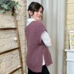 Pull femme maille sans manches à boutons « Tendance » - violet - taille-unique