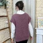 Pull femme maille sans manches à boutons « Tendance » - violet - taille-unique