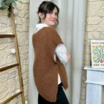 Pull femme maille sans manches à boutons « Tendance » - camel - taille-unique