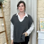Pull femme maille sans manches à boutons « Tendance » - gris - taille-unique