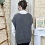 Pull femme maille sans manches à boutons « Tendance » - gris - taille-unique
