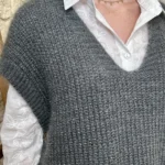 Pull femme maille sans manches à boutons « Tendance » - gris - taille-unique