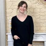 Pull maille col V manches longues - noir - taille-unique